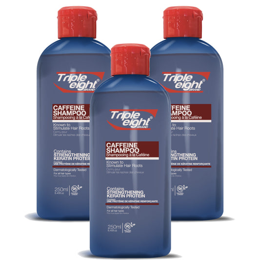 3x Triple Eight Caffeine Shampoo 250ml