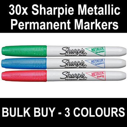 30x Sharpie Metallic Permanent Marker Pens Fine Point (Ruby, Emerald & Sapphire)