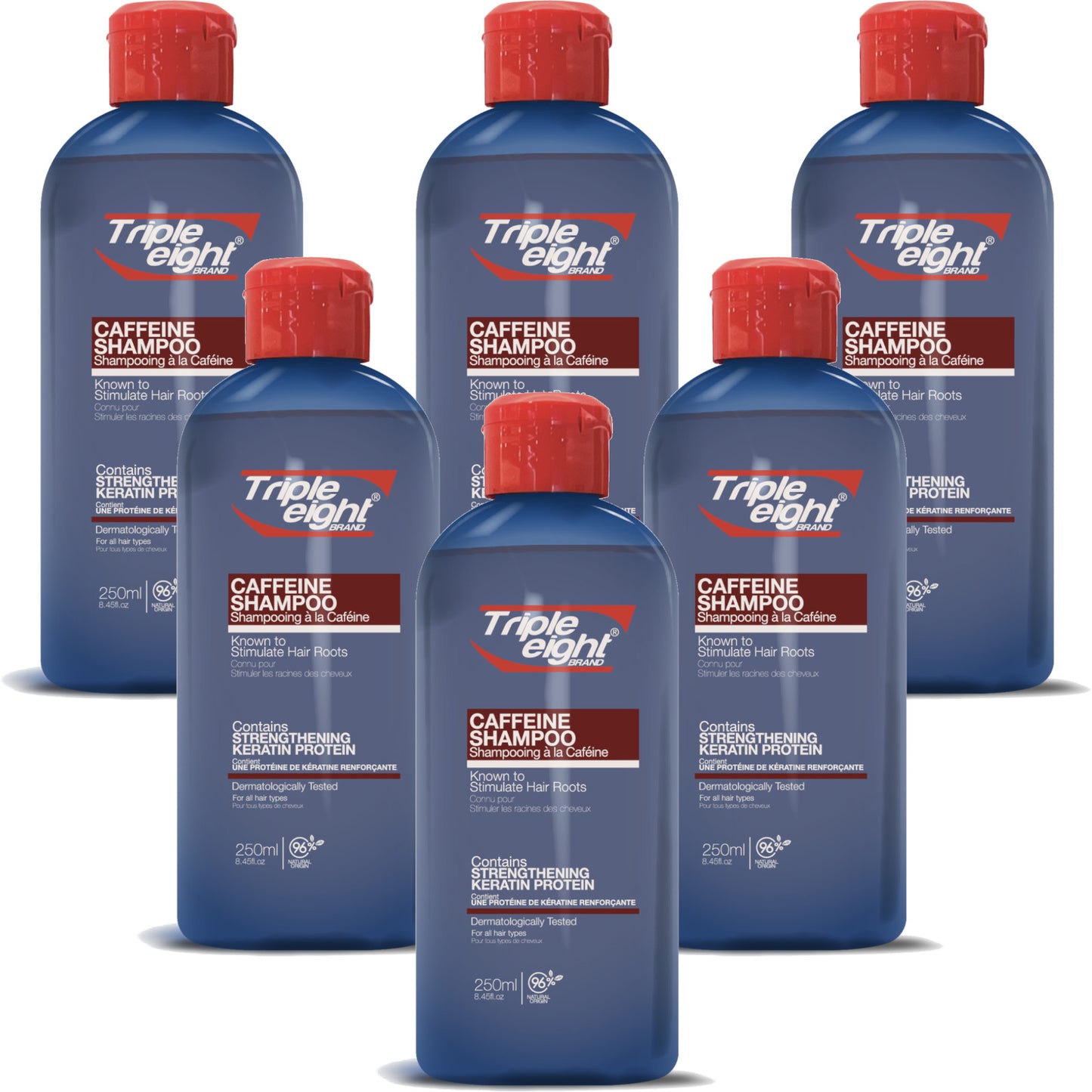 6x Triple Eight Caffeine Shampoo 250ml