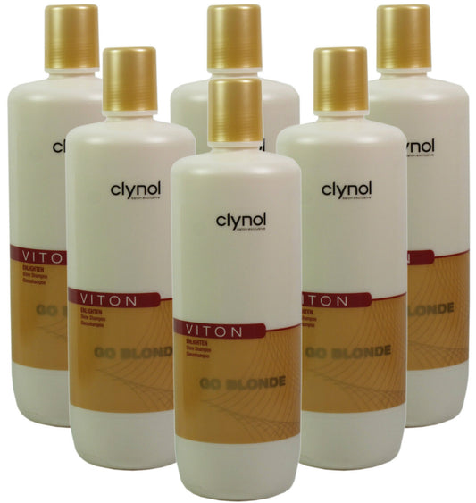 6x Clynol Viton Go Blonde Enlighten Shine Shampoo 1 Litre