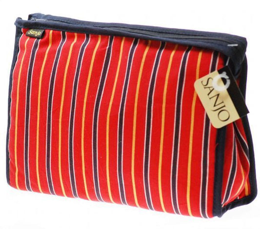 Sanjo Mens Cotton Stripe Red Cosmetic Bag