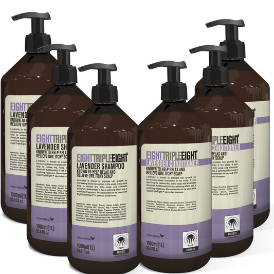 EightTripleEight For Dry, Itchy Scalp Lavender - 3x Shampoo & 3x Conditioner 1L