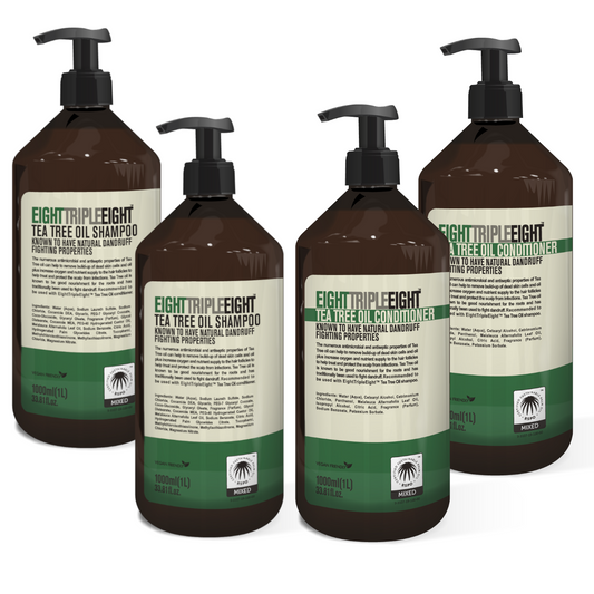 EightTripleEight Tea Tree Oil Hair Care Set- 2x Shampoo & 2x Conditioner 1L