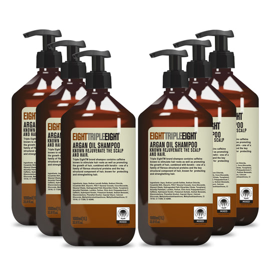 6x EightTripleEight Argan Oil Hair Shampoo 1L