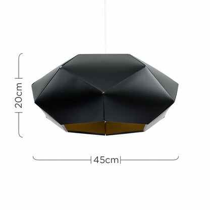 Modern Designer Style Geometric Design Pendant Light Shade (Black & Gold Finish)