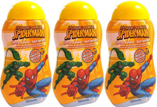 3x Spiderman Sun Lotion SPF 15 - 150ml ( Media Medium Protection )