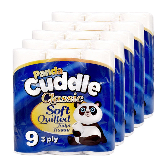 Panda Cuddle Classic 3 Ply Soft Quilted Toilet Paper - 45 rolls