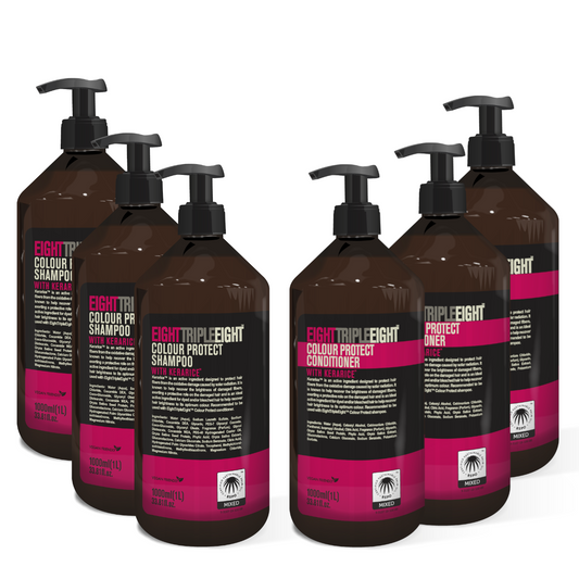 EightTripleEight Colour Protect With Kerarice Set 3x Shampoo & 3x Conditioner 1L