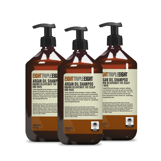 3x EightTripleEight Argan Oil Hair Shampoo 1L